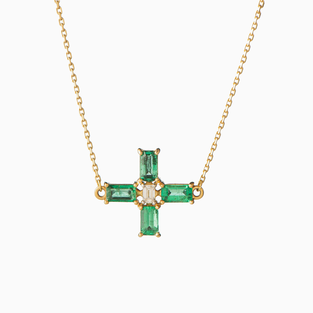 Emerald and Diamonds cross