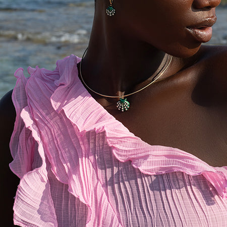 enamel shell necklace