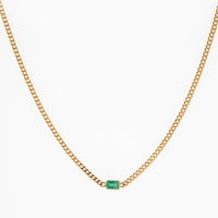 EMERALD PENDANT LINK CHAIN - Politia Jewelry