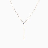 SAPPHIRE LARIAT WITH DIAMOND - Politia Jewelry
