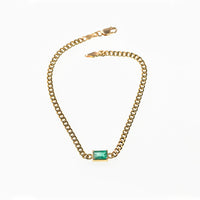 EMERALD BRACELET LINK CHAIN - Politia Jewelry