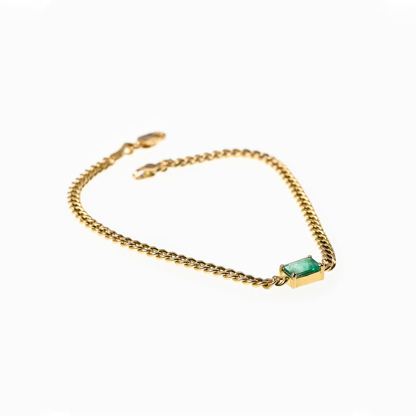 EMERALD BRACELET LINK CHAIN - Politia Jewelry