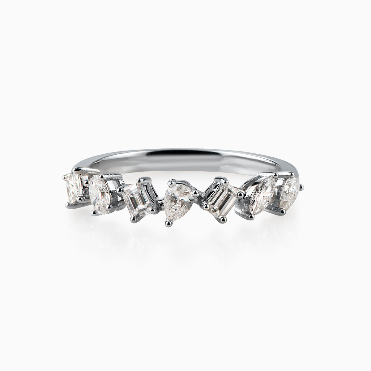 Fancy Shape Small Diamond Half Eternity Band