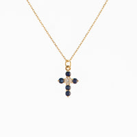 Small Sapphire and Diamond Cross
