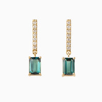 Diamond Bar and Tourmaline Drop Earrings