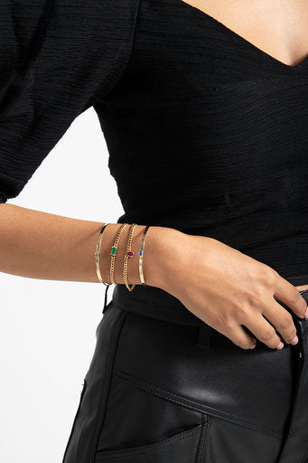 Emerald Curb Chain Bracelet