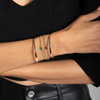 EMERALD BRACELET LINK CHAIN - Politia Jewelry