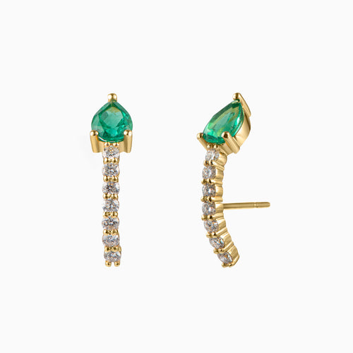 Emerald & Diamond Earrings - Politia Jewelry