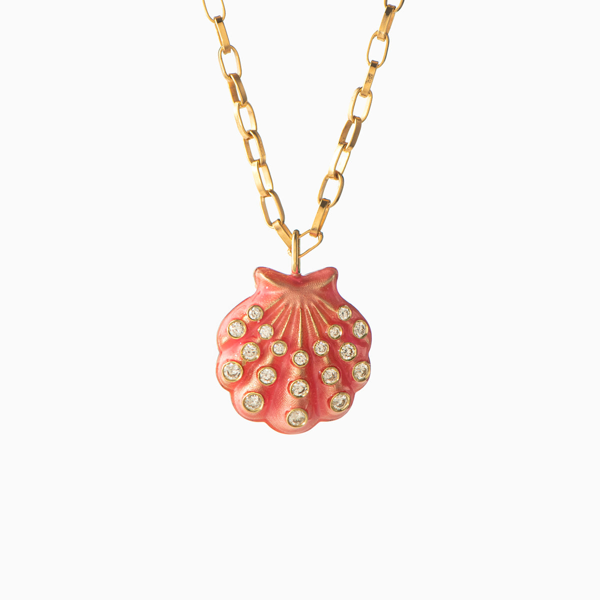 Shell Diamond Pendant
