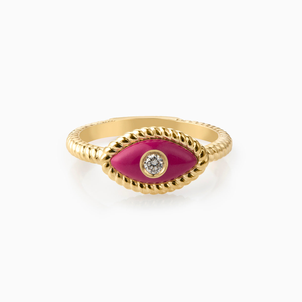 Evil Eye Ring with Enamel and Diamond