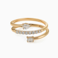 Wrap Ring with Fancy-Shaped Diamonds - Politia Jewelry