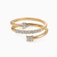 Wrap Ring with Fancy-Shaped Diamonds - Politia Jewelry