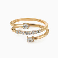 Wrap Ring with Fancy-Shaped Diamonds - Politia Jewelry