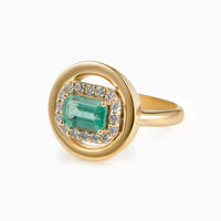 Emerald & Diamond Pinky Ring