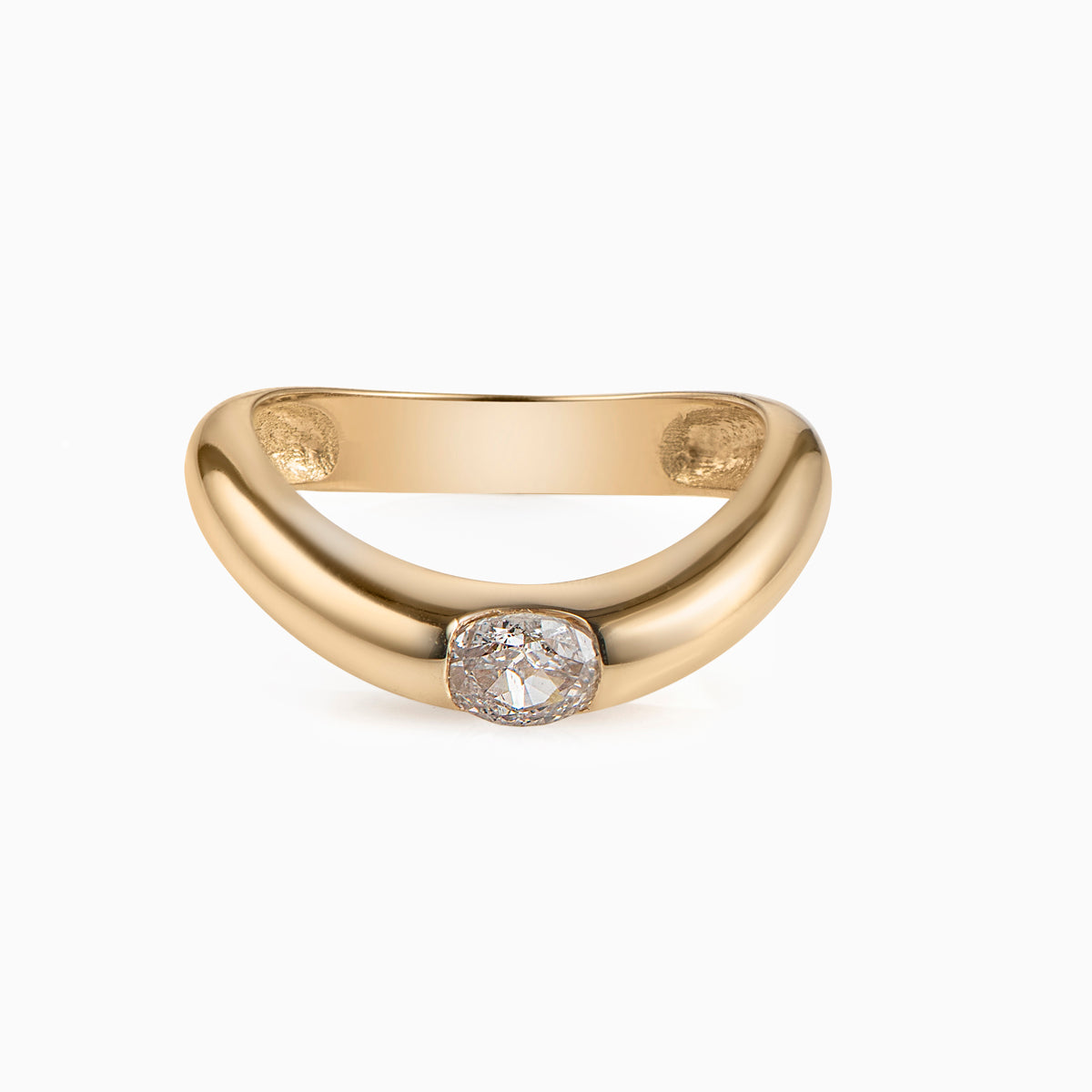 Arc Ring with Oval Diamond