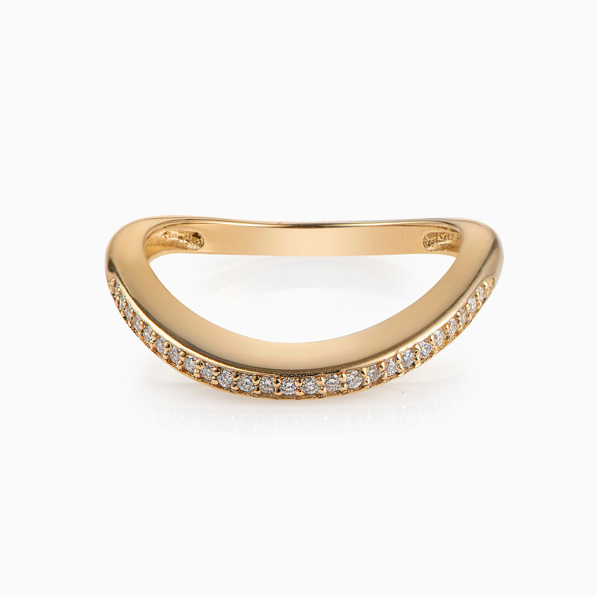 Arc Ring with Pavé Diamonds