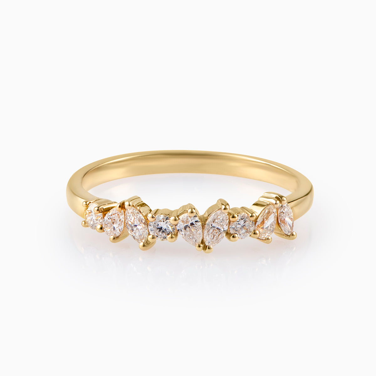 Gold Ring with Fancy-Shaped Diamonds
