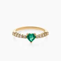 Emerald and Diamond Pinky Ring