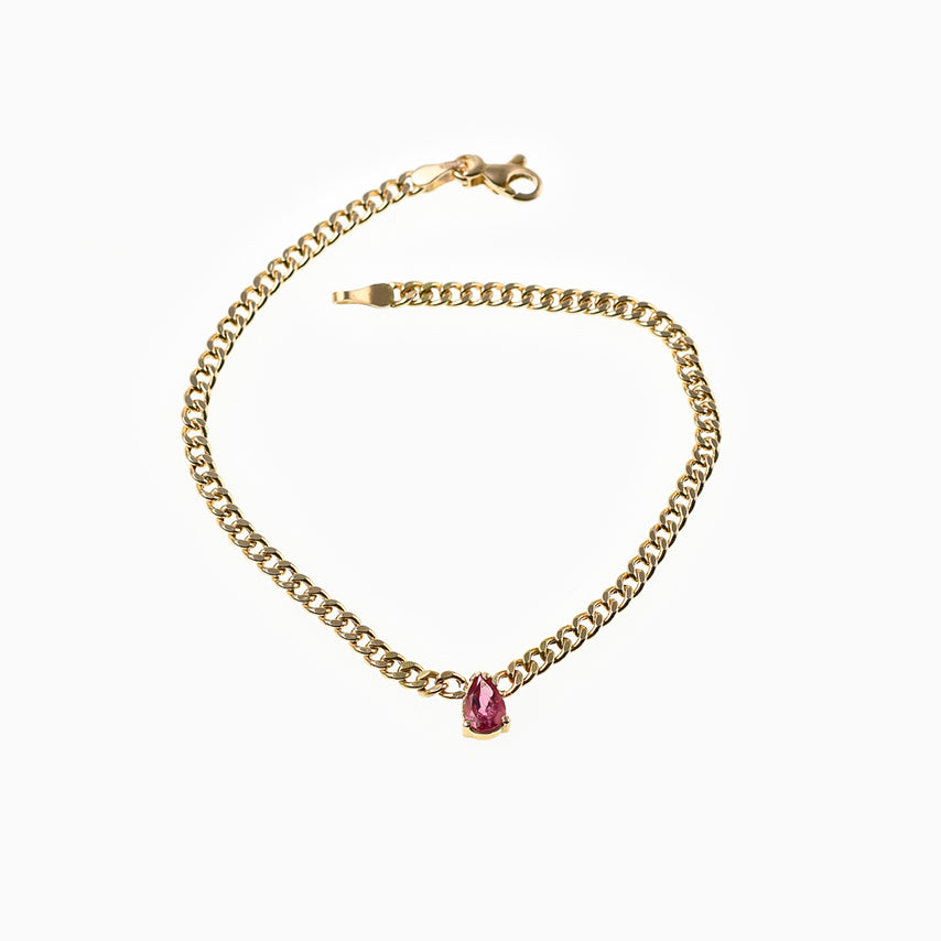 PEAR CUT TOURMALINE BRACELET LINK CHAIN - Politia Jewelry