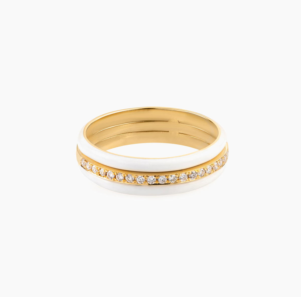 Enamel Half Diamond Band