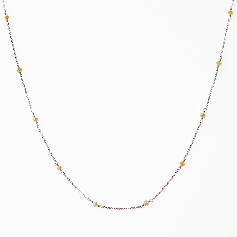Beaded Yellow Diamond Necklace - Politia Jewelry