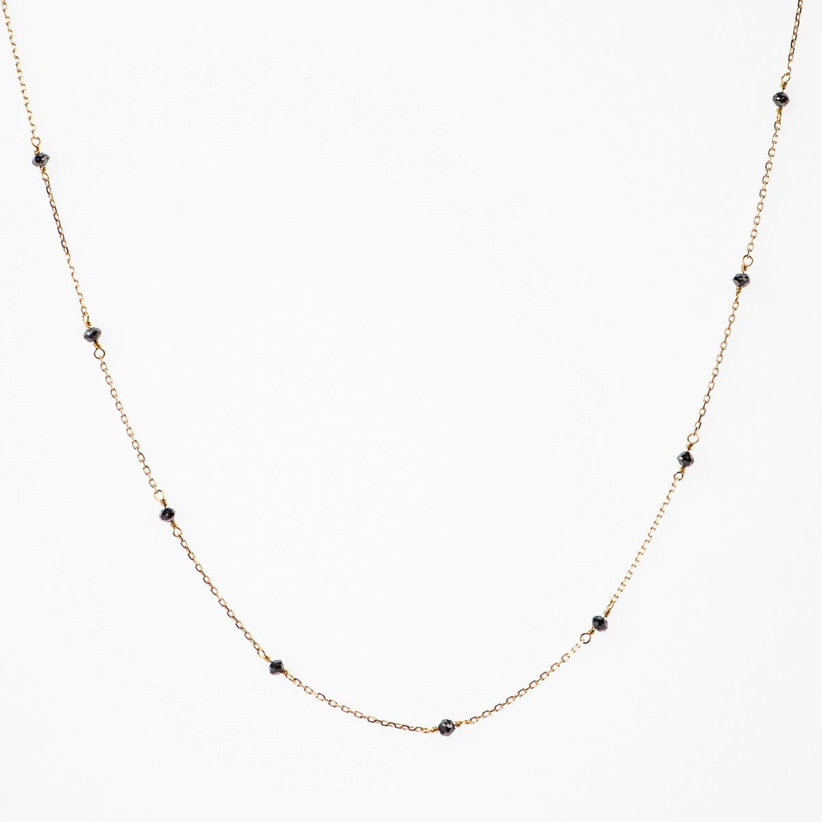 BEADED BLACK DIAMONDS NECKLACE - Politia Jewelry