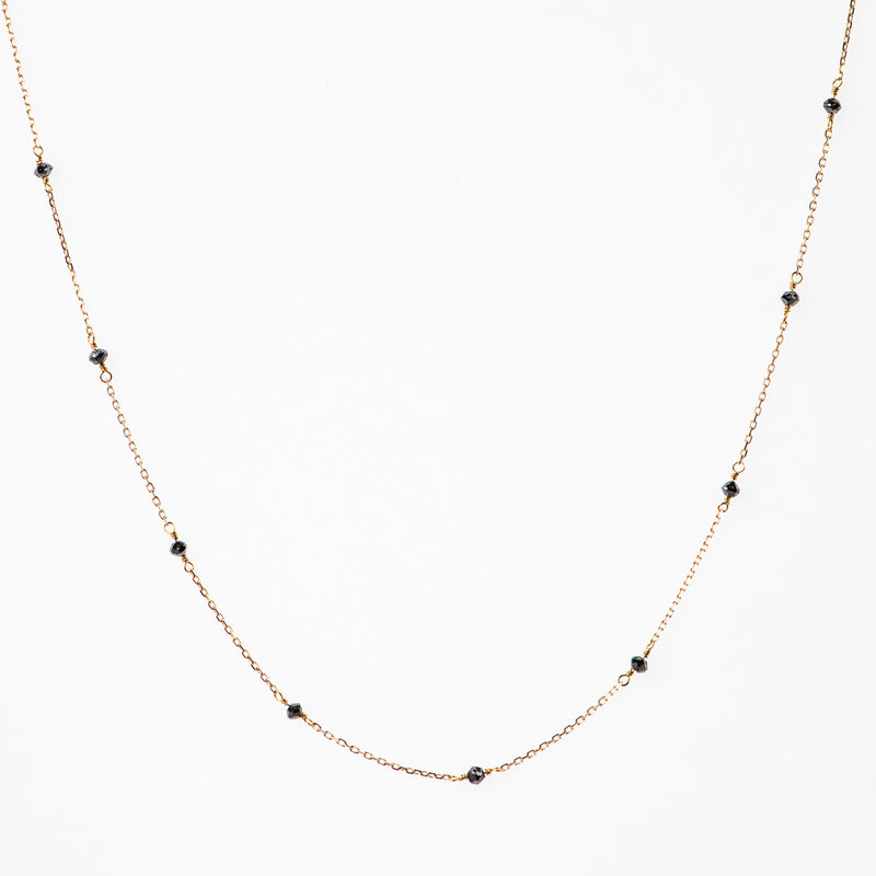 BEADED BLACK DIAMONDS NECKLACE - Politia Jewelry