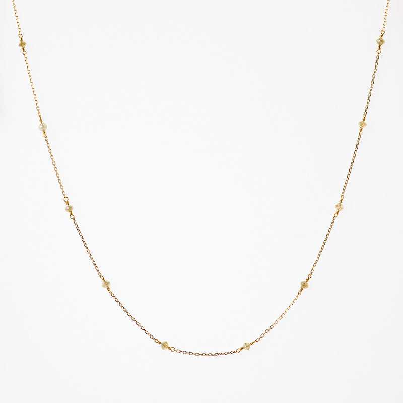 Beaded Yellow Diamond Necklace - Politia Jewelry