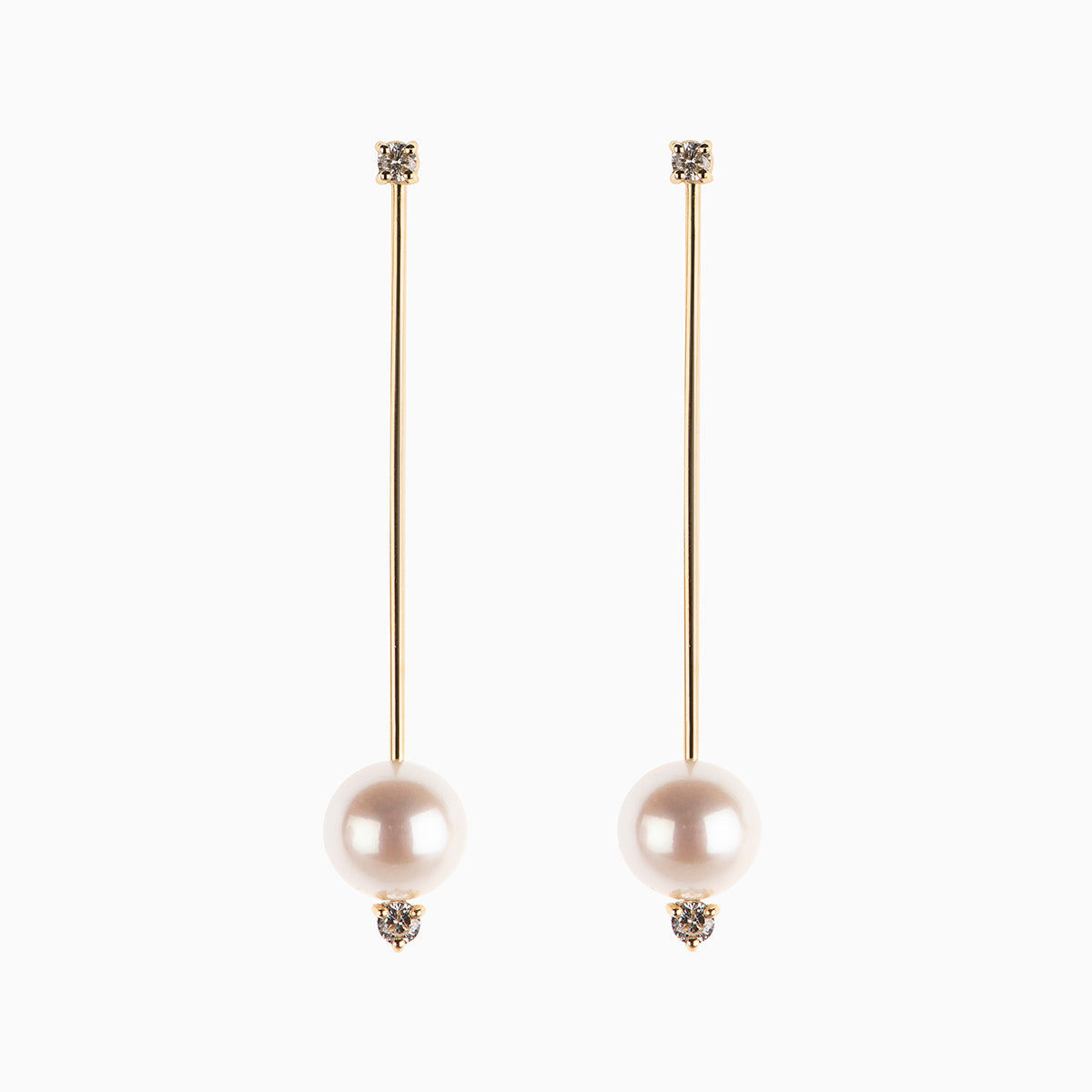 Diamond and Pearl Earrings