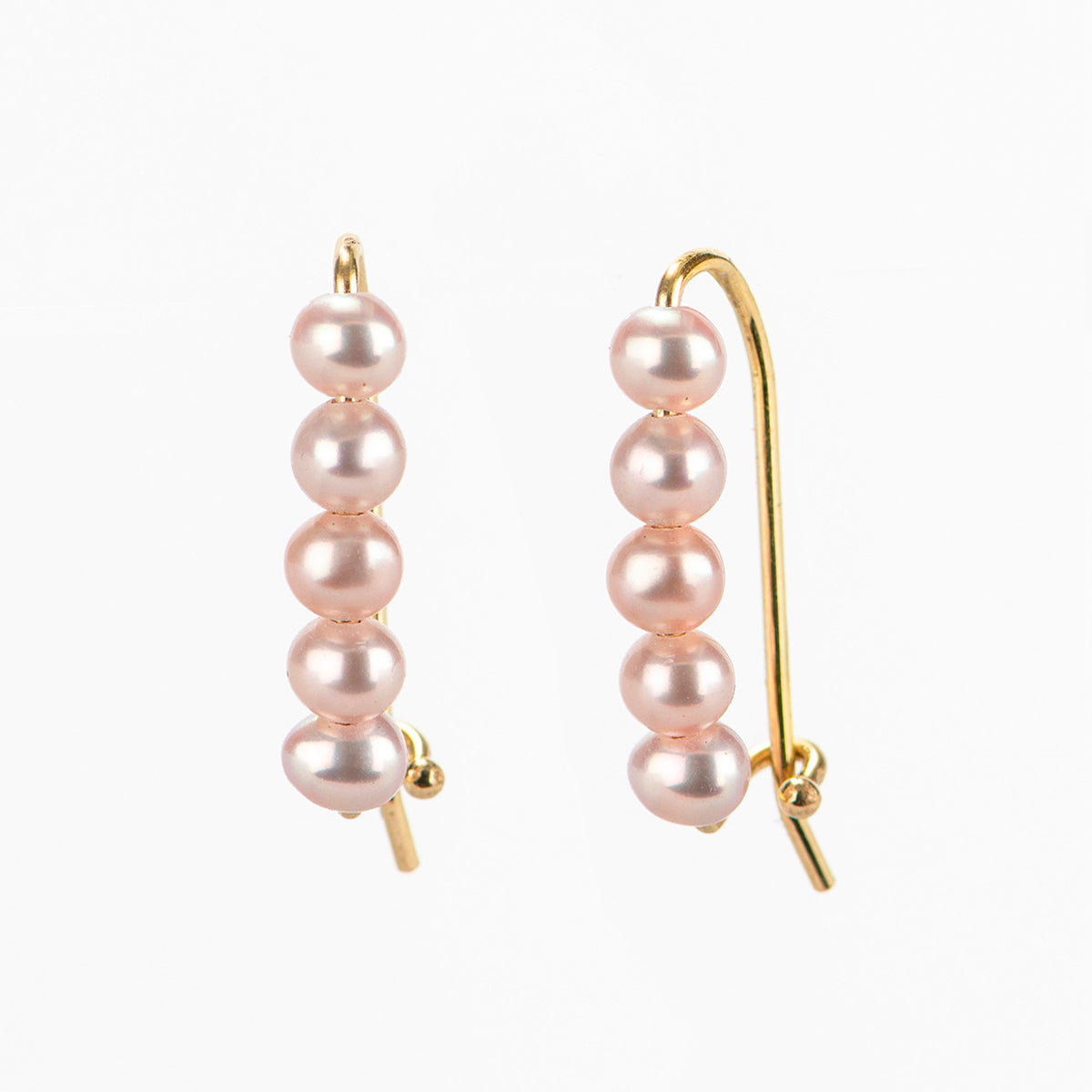 Pearls Safety Pin Earrings