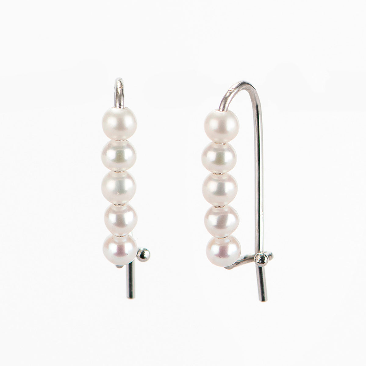 Pearls Safety Pin Earrings