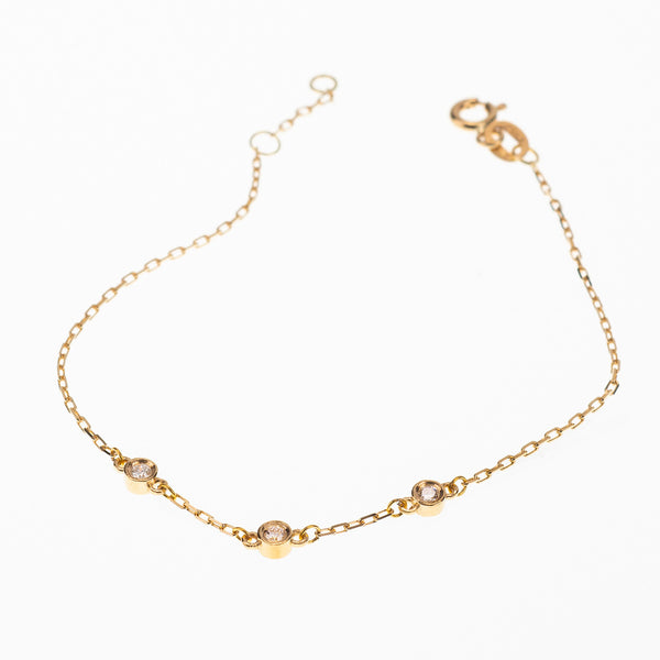 3 Diamond Bezel Bracelet - Politia Jewelry