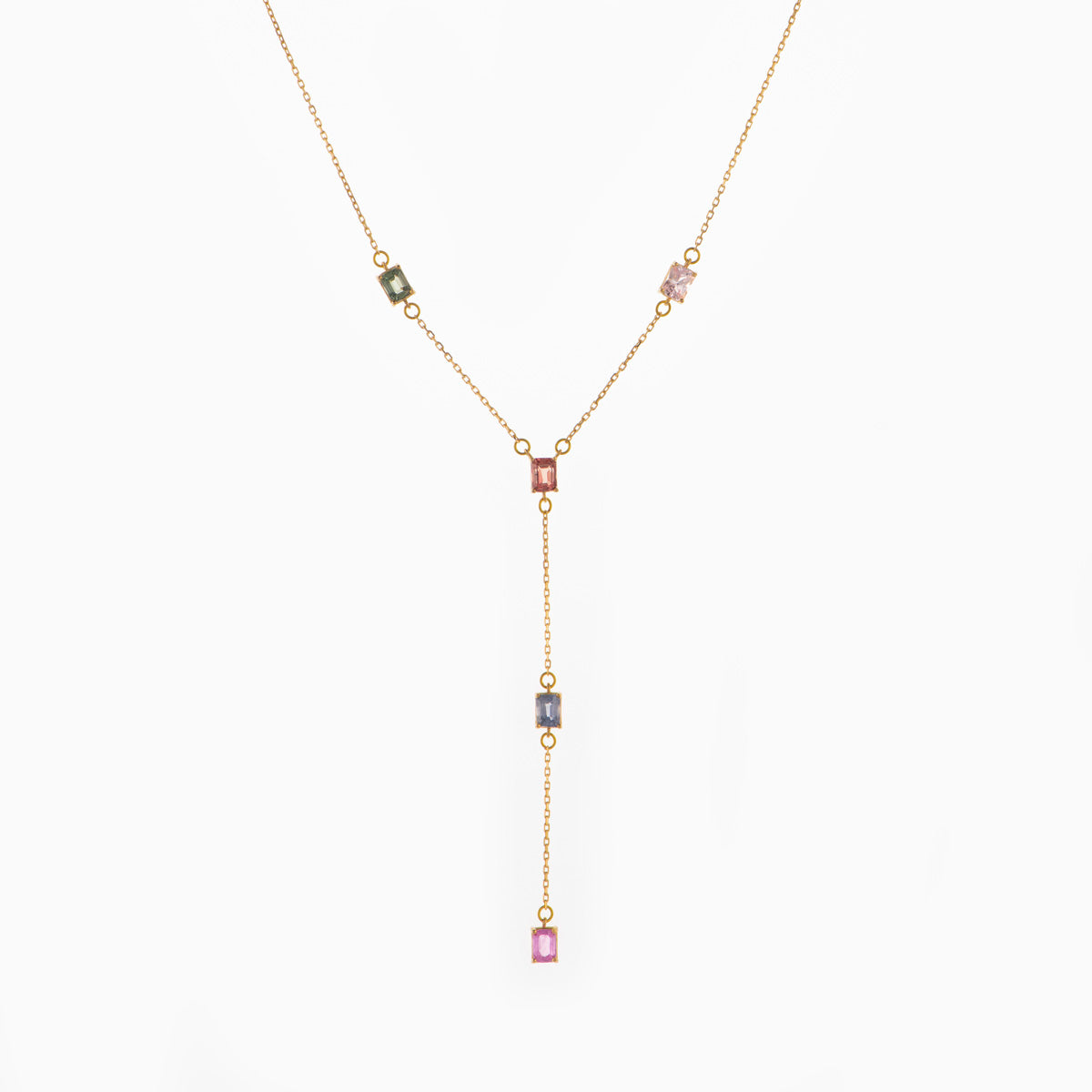 Fancy Sapphire Lariat Necklace