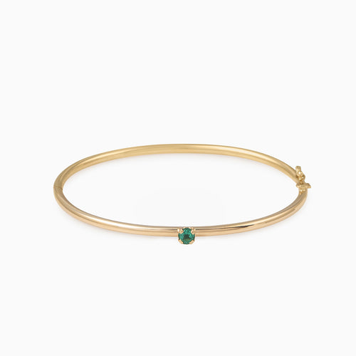 Delicate Emerald Bangle - Politia Jewelry
