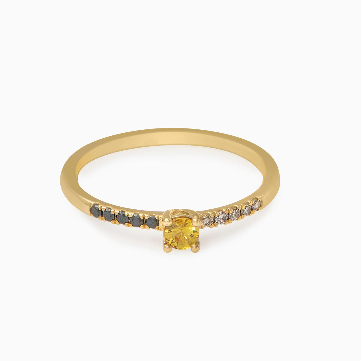 Sapphire + Pavé Diamond Ring