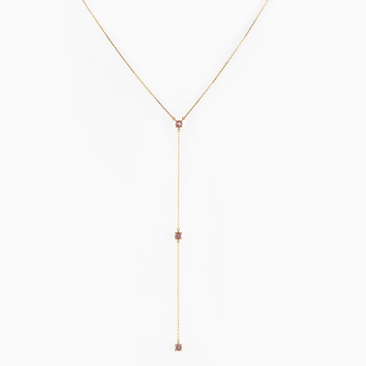 Long Lariat with Pink Tourmalines
