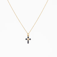 Small Sapphire and Diamond Cross