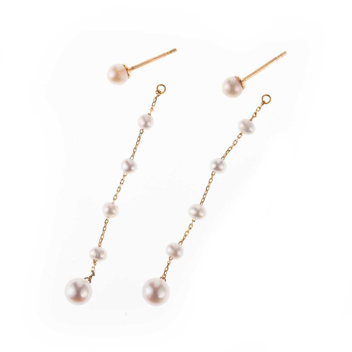 Two Way Pearl Chain Earrings