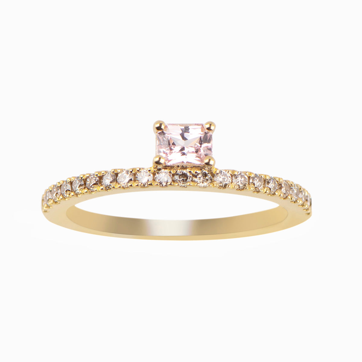 Pavé Diamond Ring with Sapphire