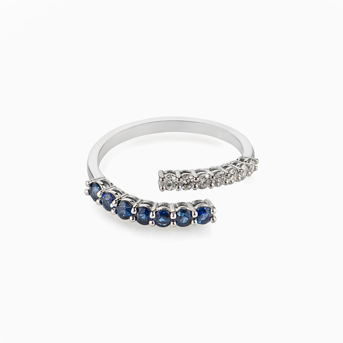 Sapphire and Diamond Twist Ring