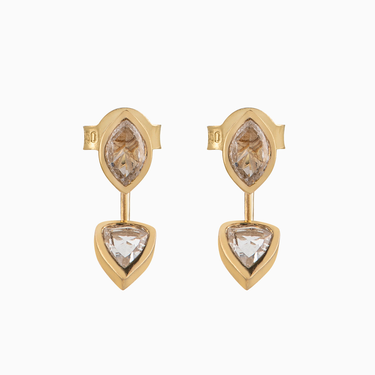 Rose Cut Diamond Orbit Earring