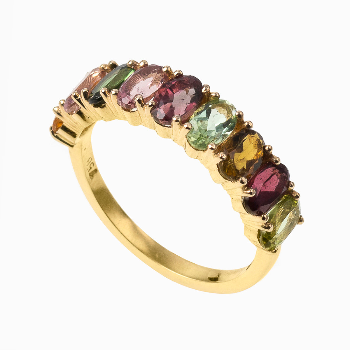 Oval Cut Multi Colour Tourmaline Band