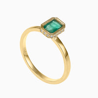 Emerald Cut Emerald Hidden Detail Ring