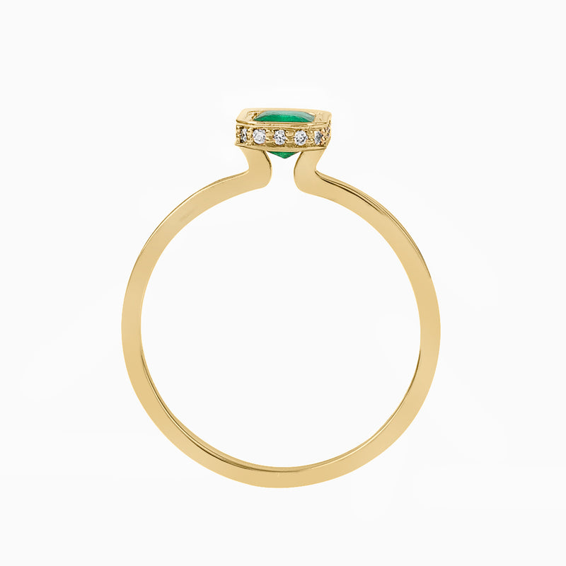 Emerald Cut Emerald Hidden Detail Ring