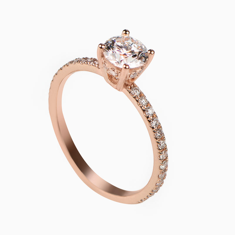 Round Brilliant with Pave and Hidden detail Engagement ring